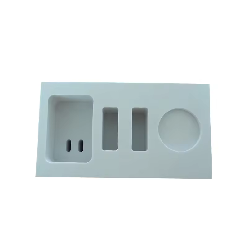 Paidu new design high quality eva foam cutting packaging sharp edge protector velvet ring display box tray EVA foam inserts green